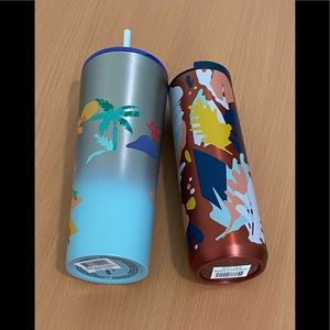 Starbucks Tropical Summer Siren Palm Tree Tumblers